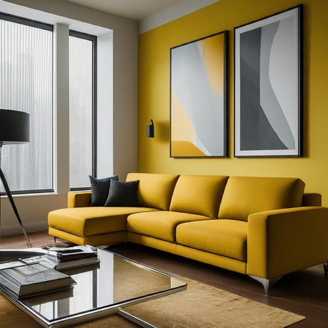 Yellow Accents Brighten Modern Minimalism