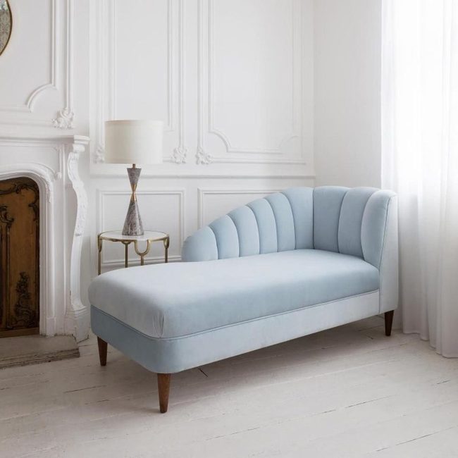 Soft Blue Button Back Chair