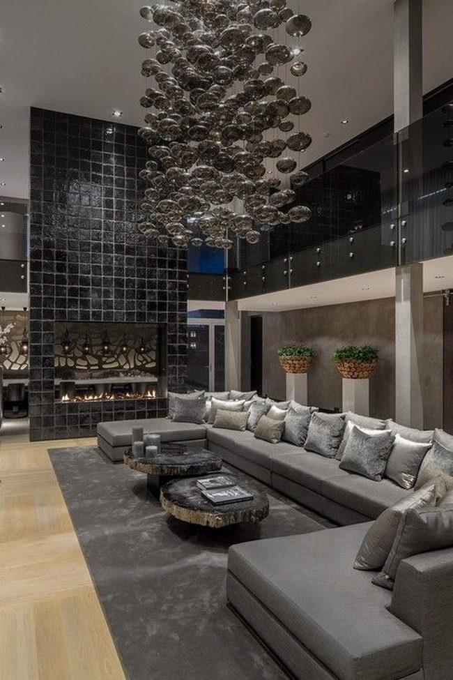 Black Tile Fireplace Statement