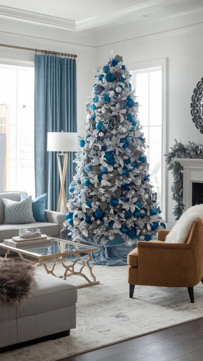 Silver And Blue Holiday Shimmer