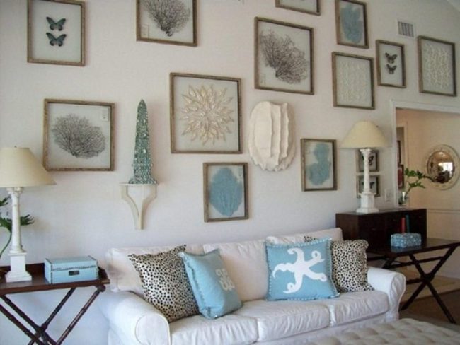 Pale Blue Walls And Ocean Prints