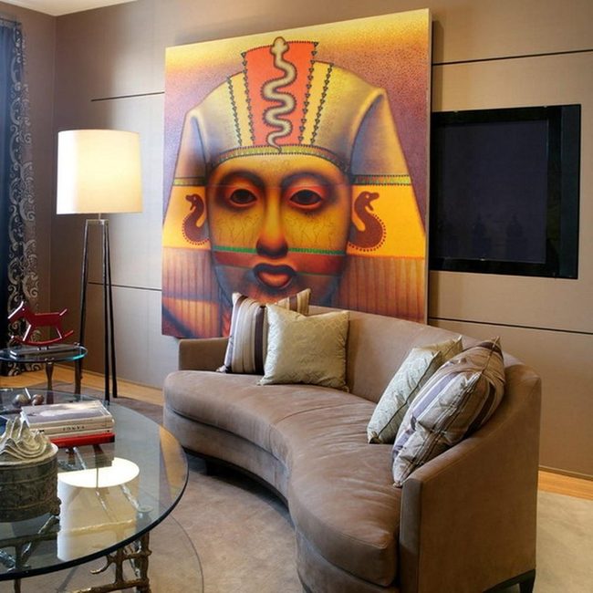 Brown Curved Sofa, Ancient Art