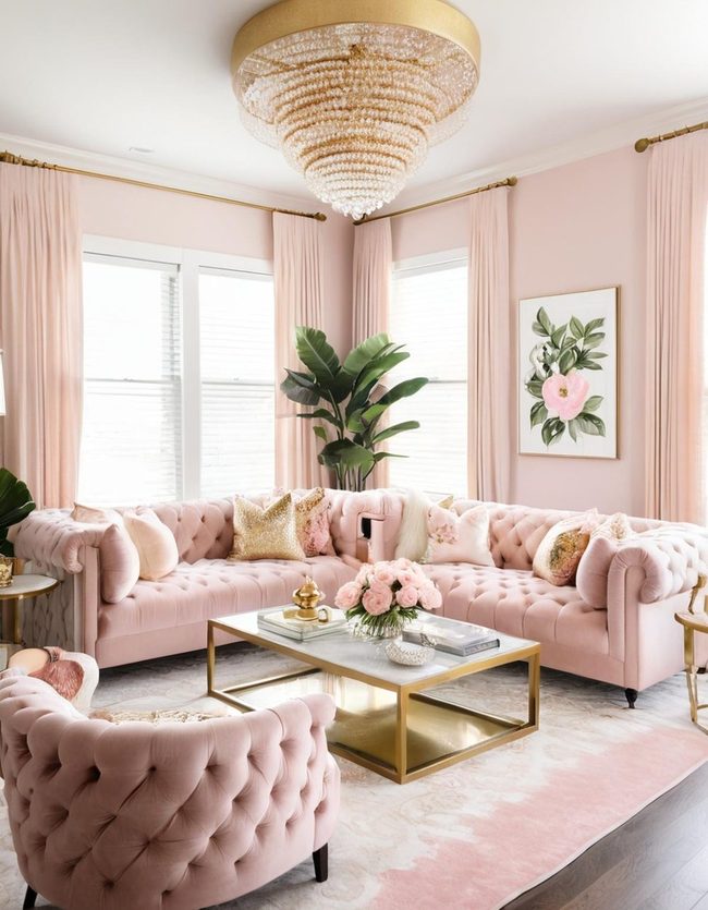 Pastel Curves Gold Accents