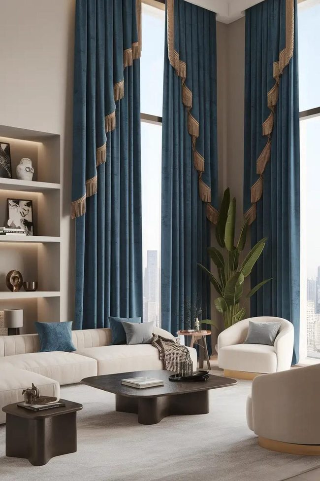 Floor-To-Ceiling Velvet Drapes