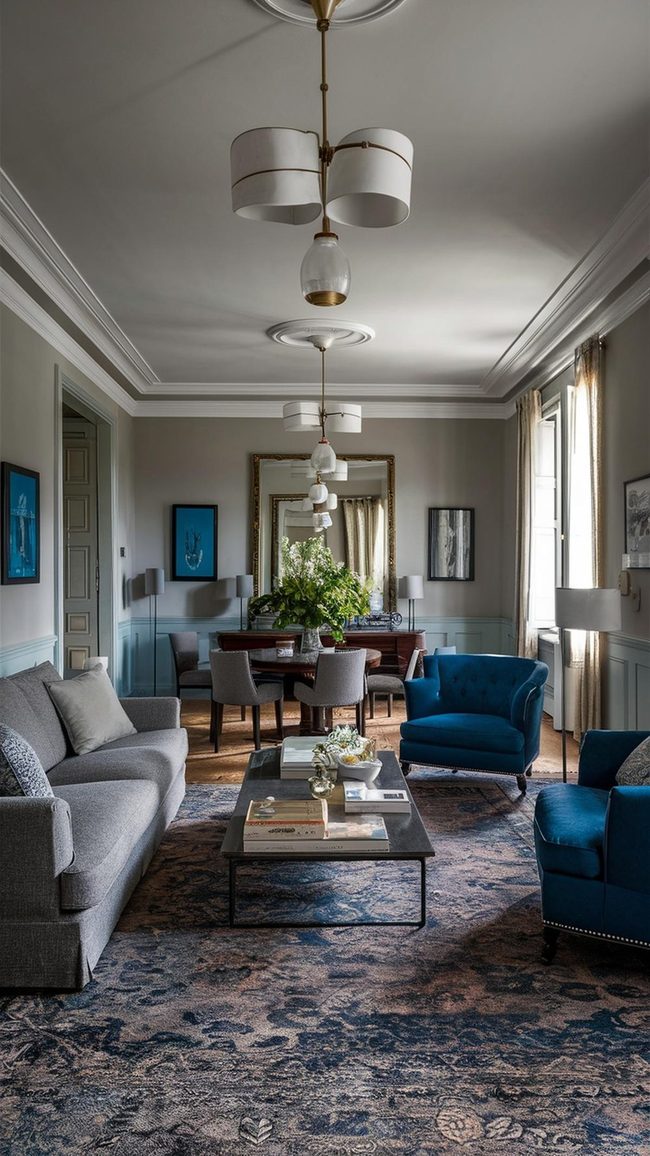 Gray and Blue Open Layout