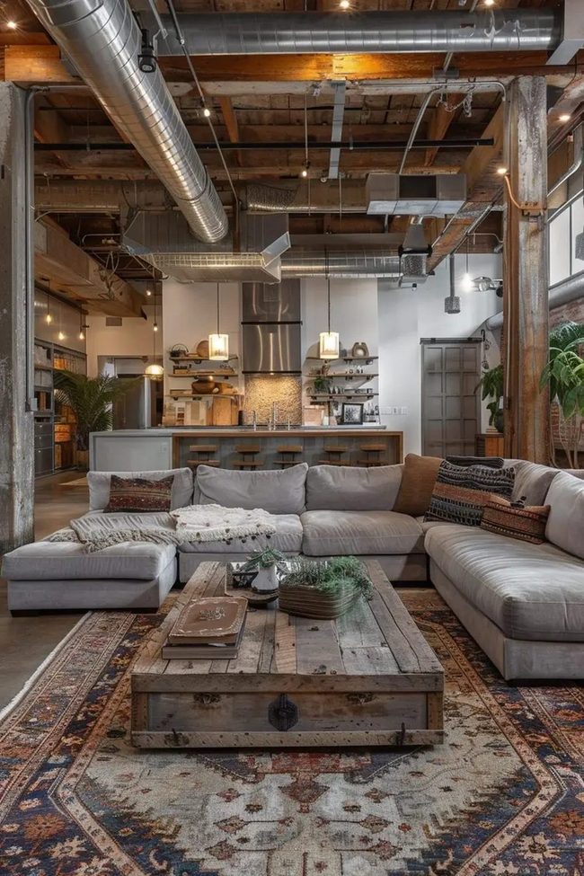 Raw Metal And Concrete Lounge