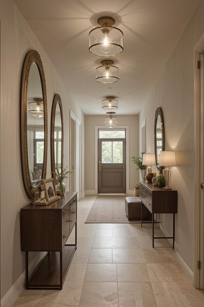 Ornate Mirrors Meet Minimalist Walls