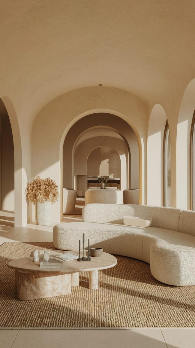 Curved Furniture Meets Neutral Tones