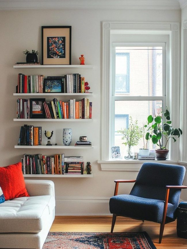 Leather Sofa Meets Patterned Chair