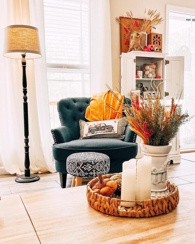 Orange Pillows Meet Autumn Earth