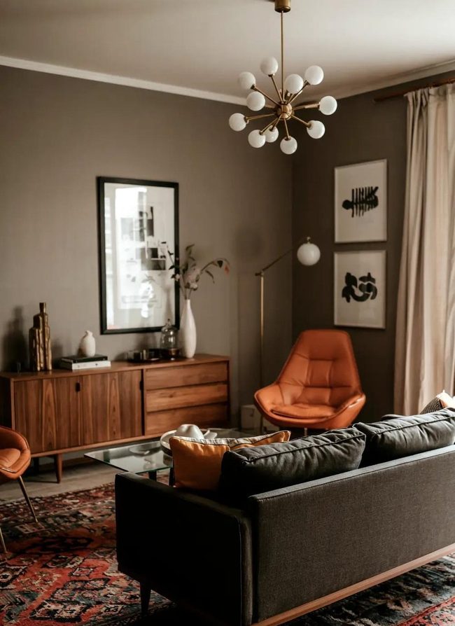 Dark Walnut Mid-Century Modern