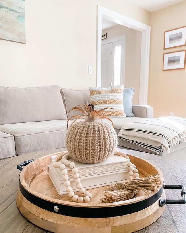 Beige Living Room With Autumn Accents