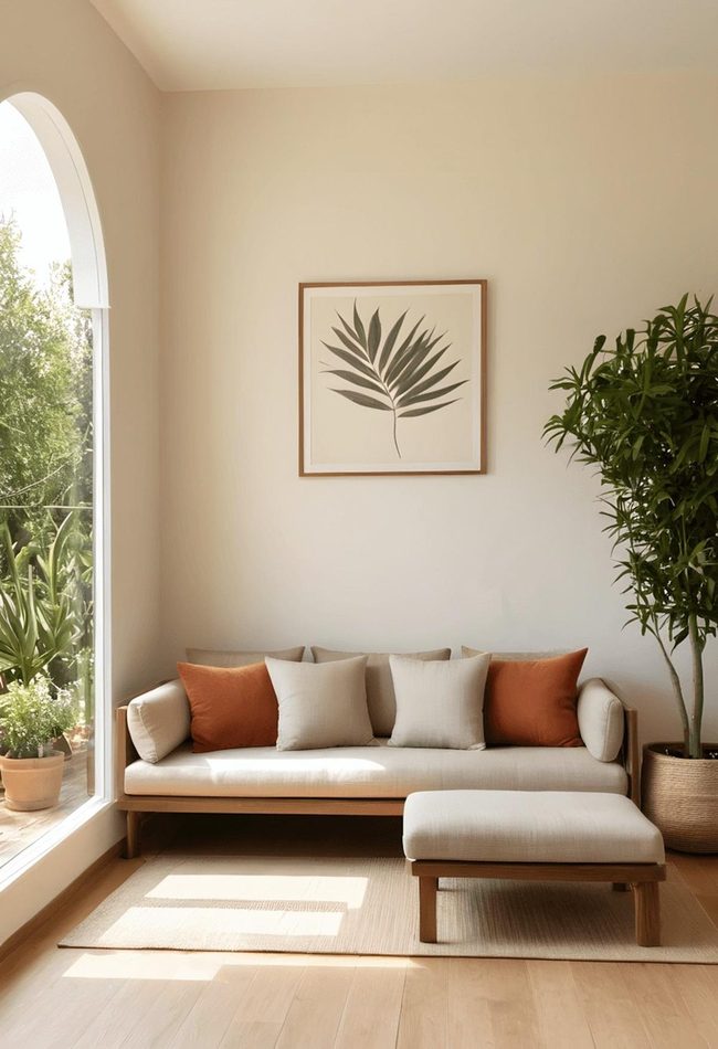 Burnt Orange Accents For Neutral Spaces