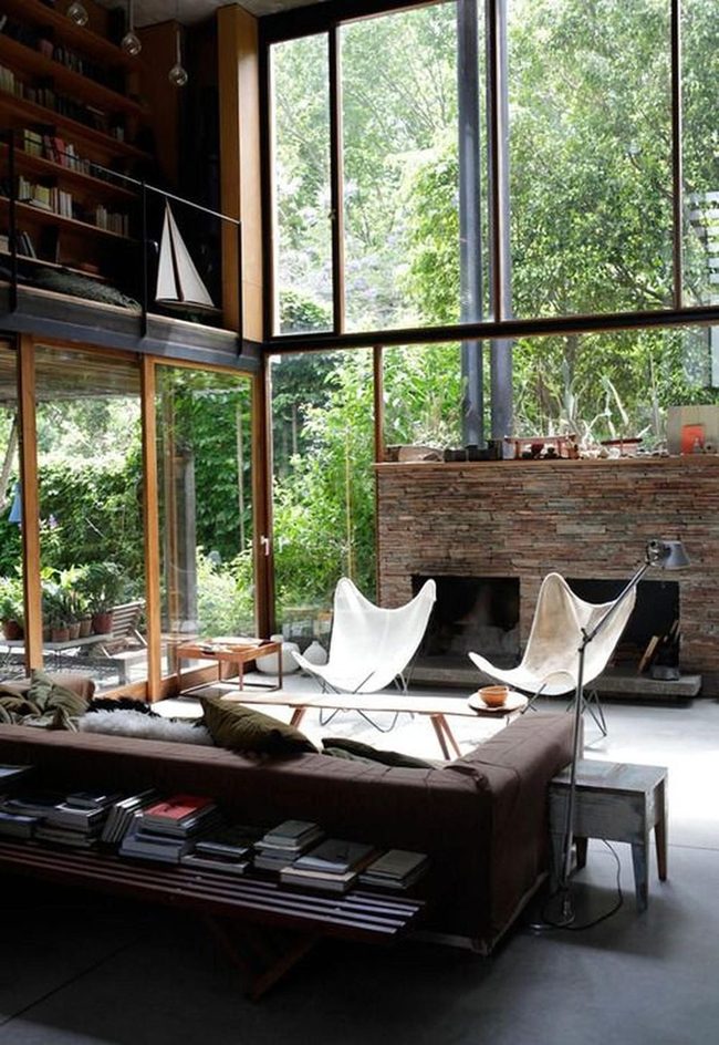 Sunlit Minimalist Room With Green Views