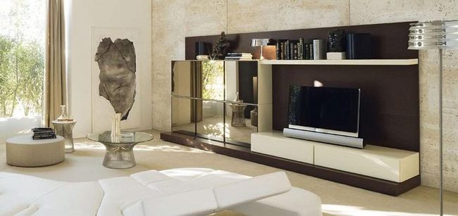 Dark Brown Entertainment Wall Brings Drama