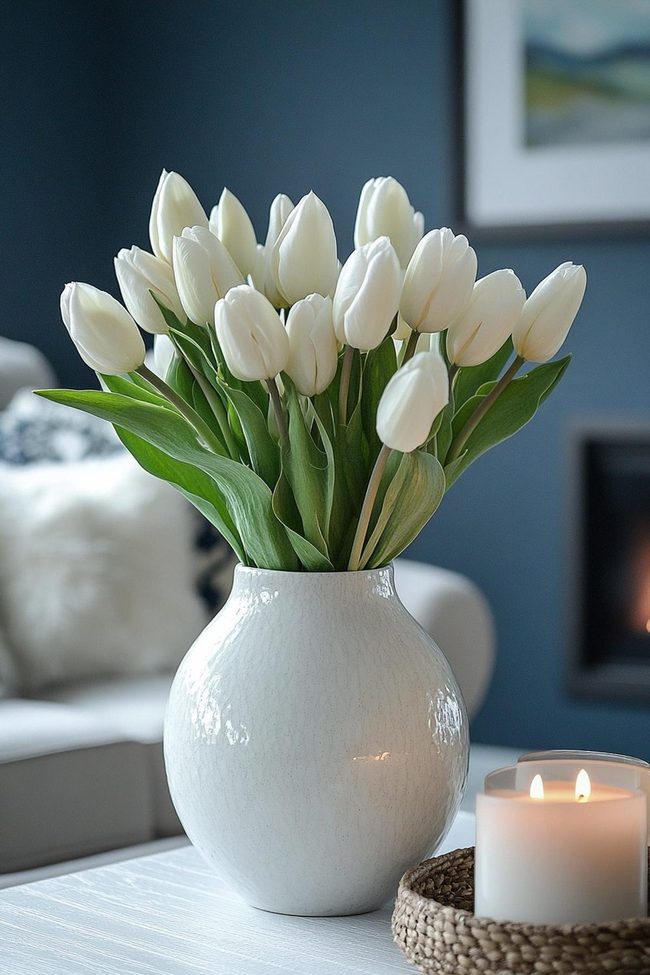 White Tulips And Spring Simplicity