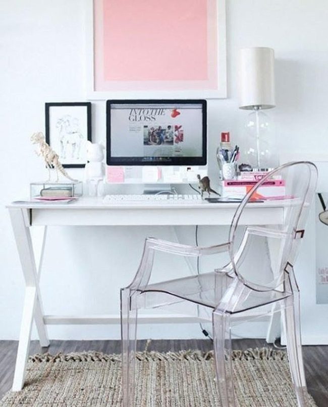 Clear Glass Chair, Airy Workspace