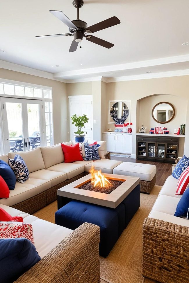 Sectional Wraps Fire Pit Table