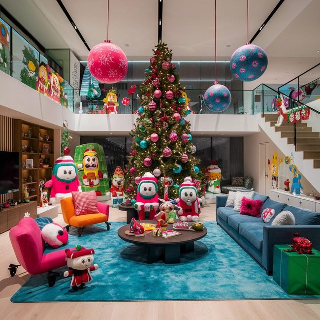 Pastel Cartoon Holiday Playroom