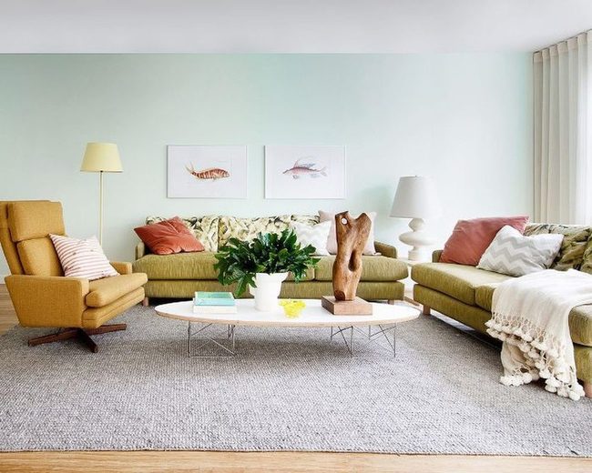 Light Green Walls Deep Olive Couch