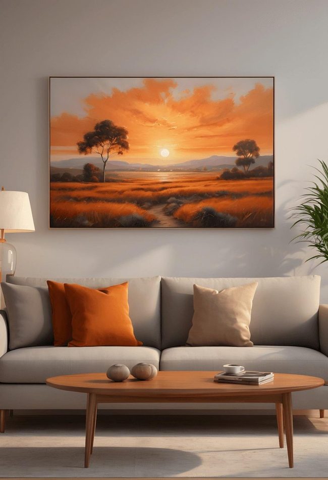 Burnt Orange Desert Sunsets Wall