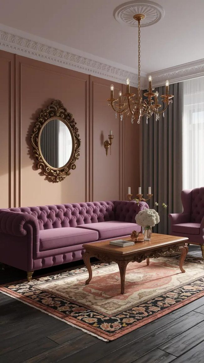 Velvet Tufted Sofas With Nostalgic Accents