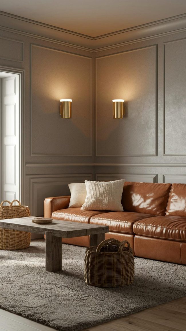 Brown Leather With Gray Foundations