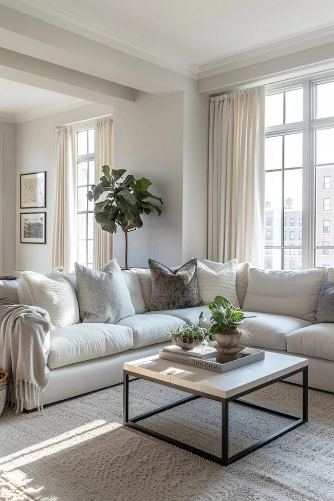 Muted Tones With Raw Wood Elements