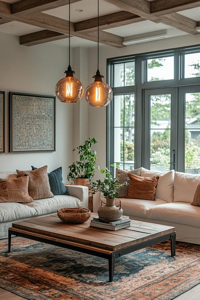 Exposed Bulbs With Amber Light