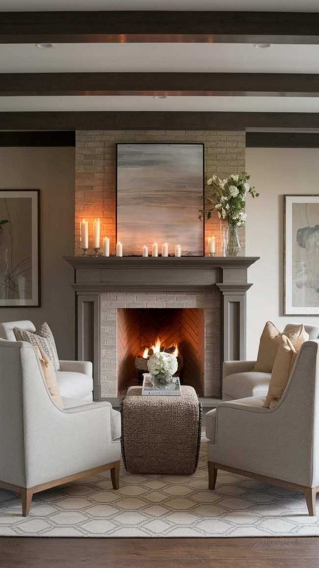 Fireplace Centered Living Room Layout