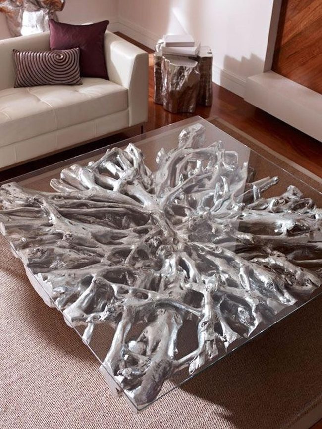 Silver Branch Coffee Table Statement