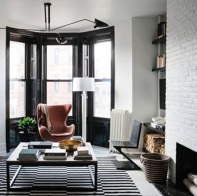 Black Frames Orange Chair Stripes