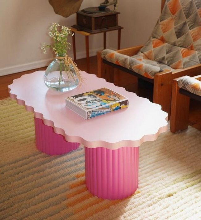Pink Wavy Table Steals The Show