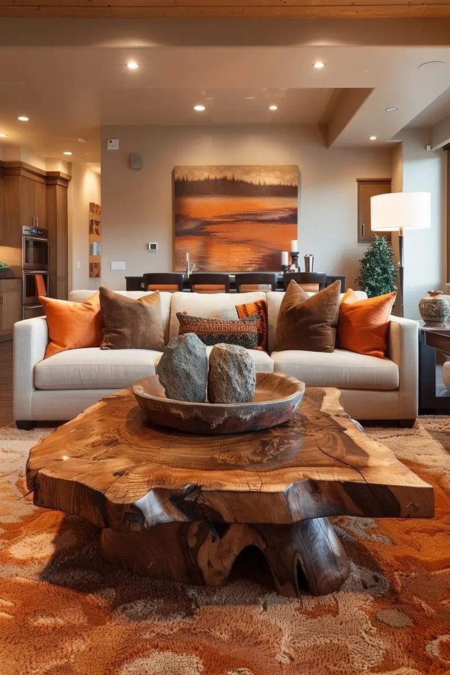 Raw Wood Grain Statement Table