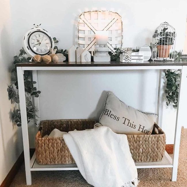 Black And White Console Garden Display