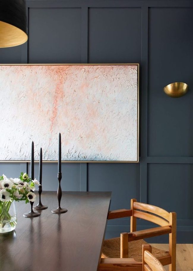Matte Black Walls With Brass