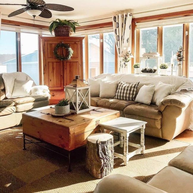 Golden Light Through Farmhouse Wood
