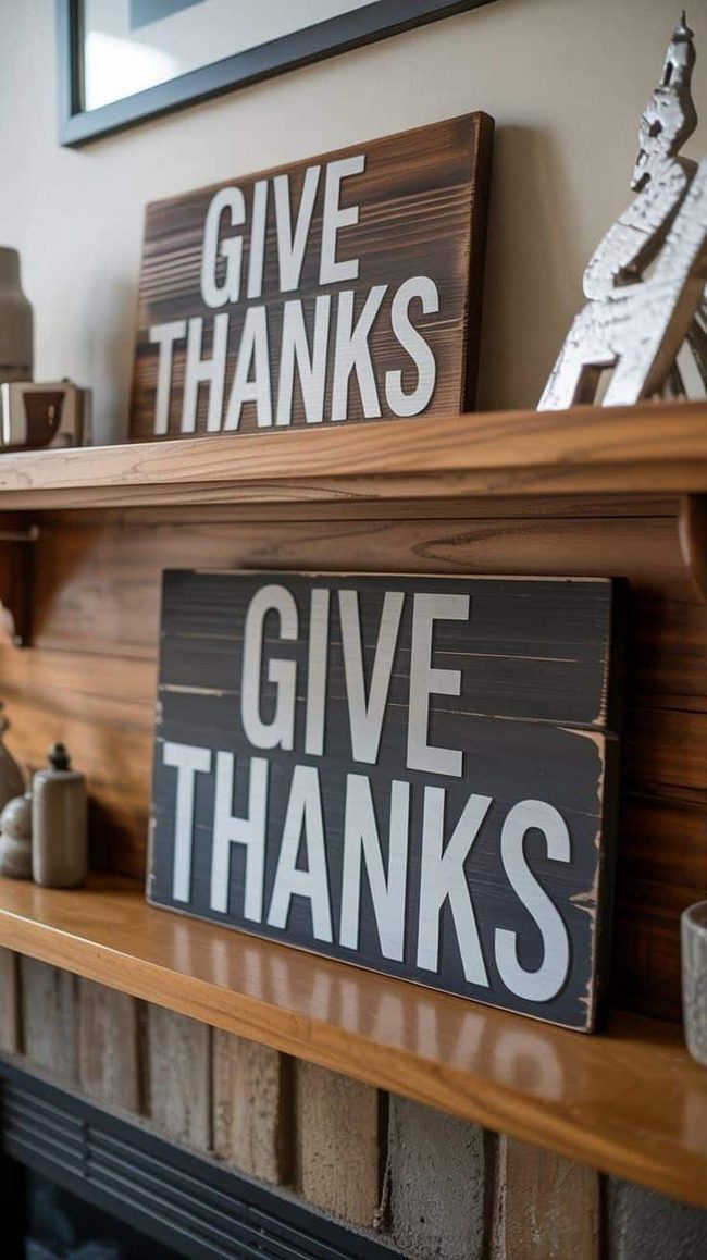 Weathered Wood Gratitude Signs