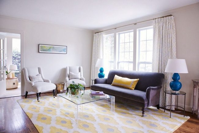 Sunny Yellow Pillows And Rug