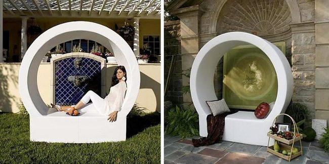 White Circular Bench Gathers Everyone