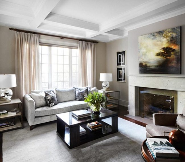 Pale Gray Walls With Artwork