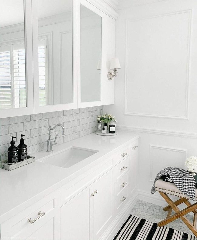 Gray Marble Meets Crisp White