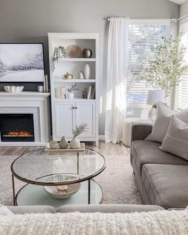 Brass Gleam Meets Soft Grey Elegance