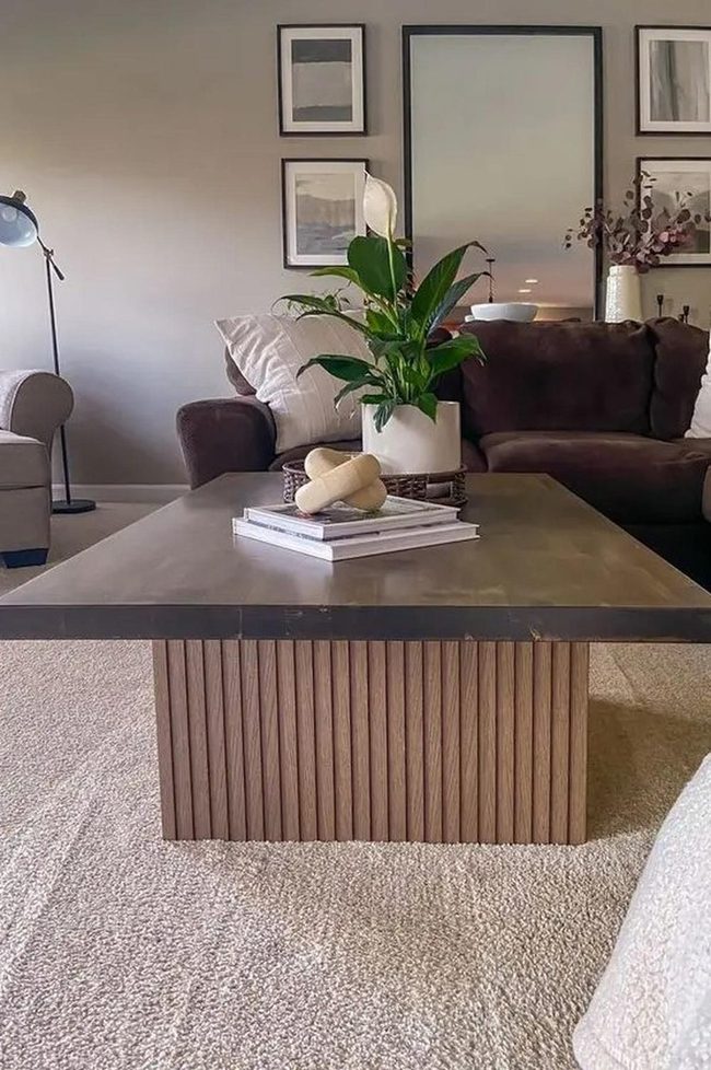 Dark Brown Sofa With Light Pillows