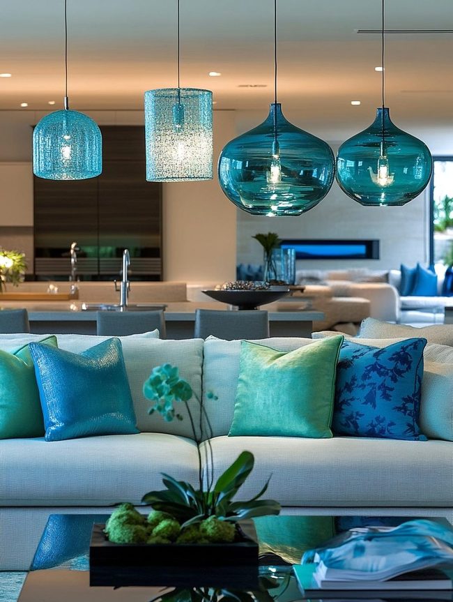 Cool-Toned Layered Lighting