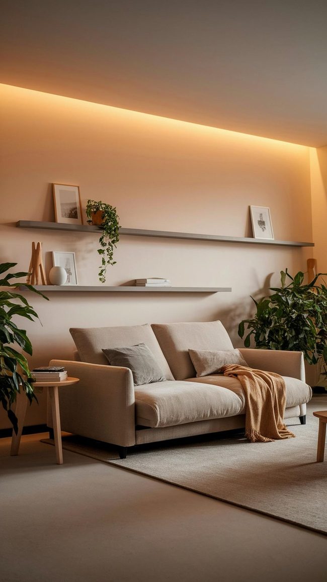 Beige Daybed Living Room Solution