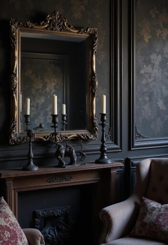 Black Candelabra With Jewel Tones