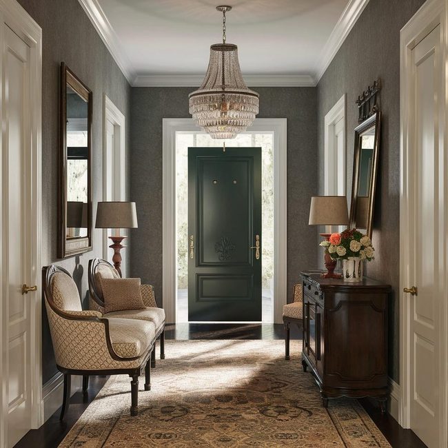 Entryway Console and Pendant Lighting