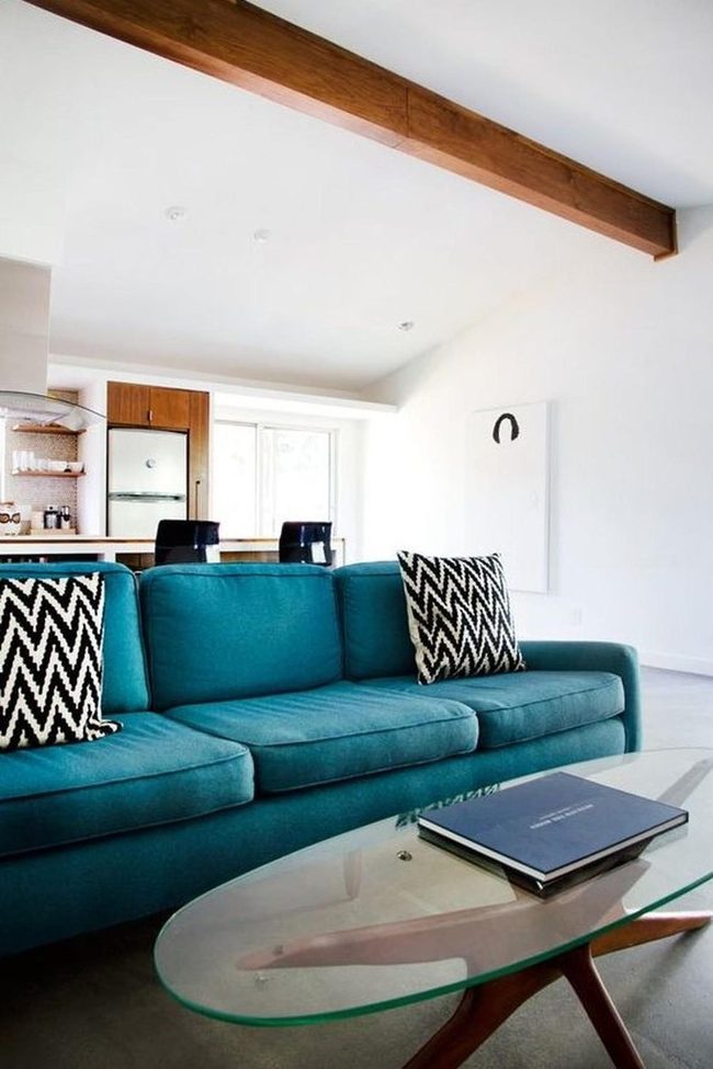 Teal Couch Modern Living