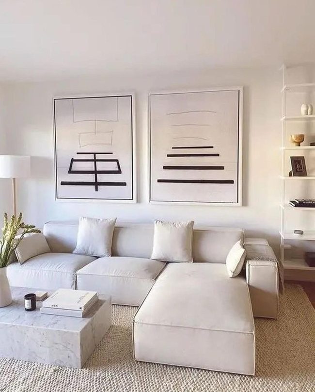 White Sectional Sunlit Simplicity